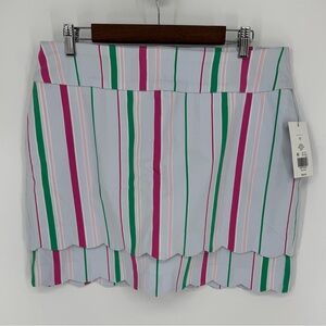 Crown & Ivy Women's Multicolor Striped Mini Skirt with Ruffles NWT Size 12